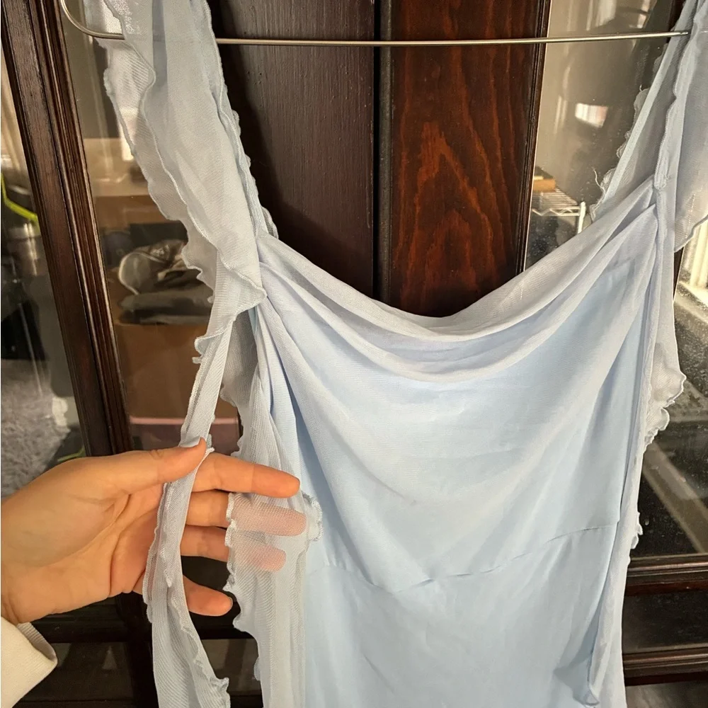 Cider Light Blue Ruffled Dress - Picture 4 of 5